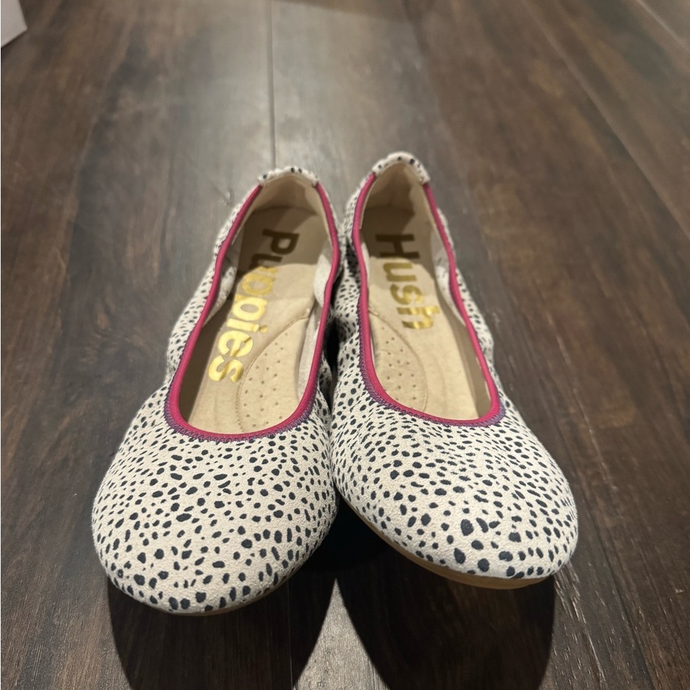 Hush Puppies Dotted Flats with Pink Accents
